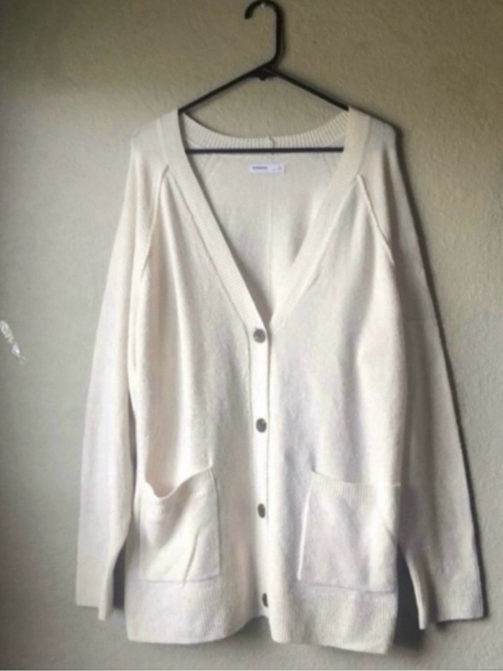 New Sonoma Sweater Women’s Off White Button Down Soft Knit Cardigan Pockets XXL